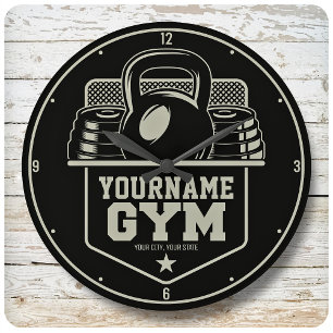 Personalised Home GYM Kettlebell Fitness Trainer Large Clock