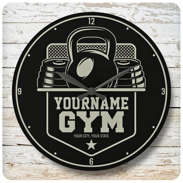 Personalised Home GYM Kettlebell Fitness Trainer Large Clock (Creator Uploaded)