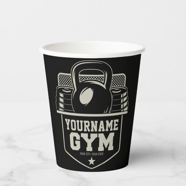 Personalised Home GYM Kettlebell Fitness Trainer  Paper Cups (Front)
