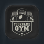 Personalised Home GYM Kettlebell Fitness Trainer  Paper Plate<br><div class="desc">Personalised Home GYM Kettlebell Fitness Trainer Weight Lifting design - Customise with your Name or Custom Text!</div>