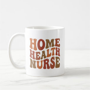 Personalised Home Health Nurse Retro Typography Coffee Mug