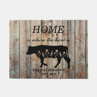 Personalised Home Is Where The Herd Is Doormat