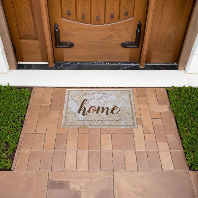 Personalised Home State Faux Concrete Doormat (Outdoor)
