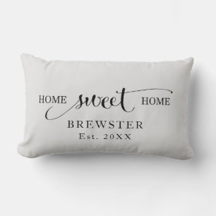 Personalised Home Sweet Home Family Name Lumbar Cushion