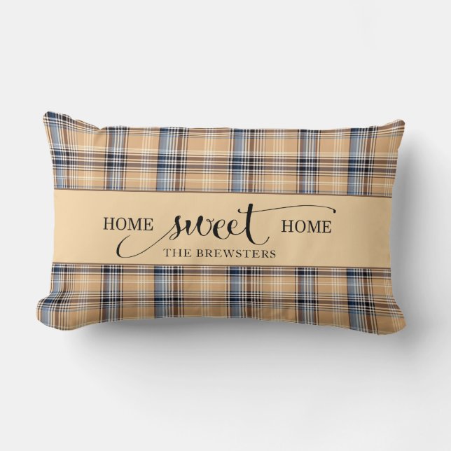 Personalised Home Sweet Home Family Name Lumbar Cushion (Front)