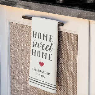 Personalised Home Sweet Home Family Name Tea Towel