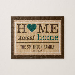 Personalised Home Sweet Home Family Welcome Sign Jigsaw Puzzle