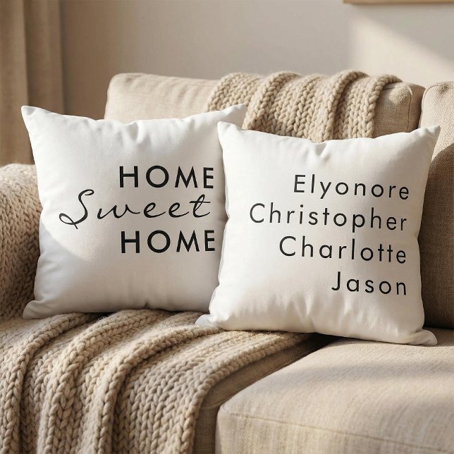 Personalised Home Sweet Home Farmhouse Typography Cushion (Creator Uploaded)