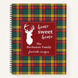 Personalised Home Sweet Home Tartan Buchanan Plaid Notebook