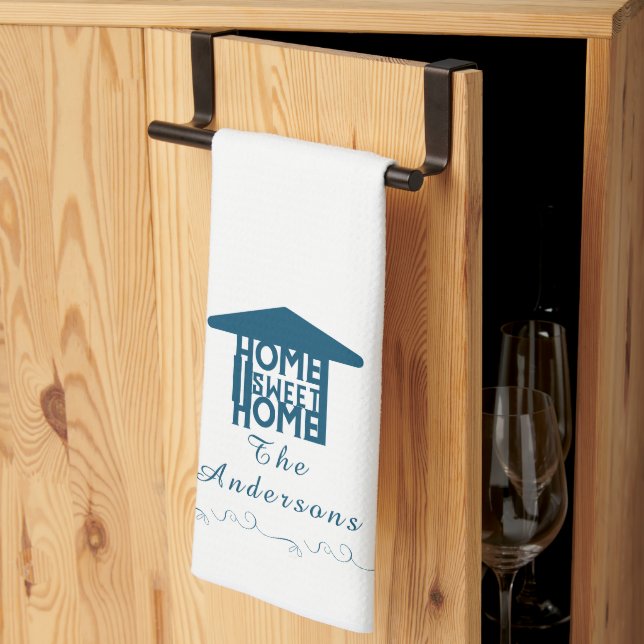 Personalised Home Sweet Home  Tea Towel (Thirds Fold)