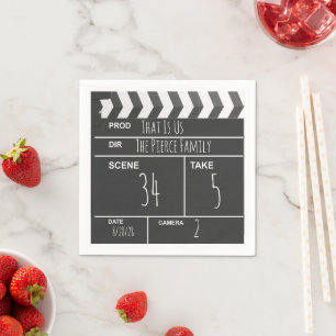 Personalised Home Theatre Custom Movie Clapboard Napkin
