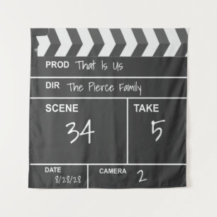 Personalised Home Theatre Custom Movie Clapboard Tapestry