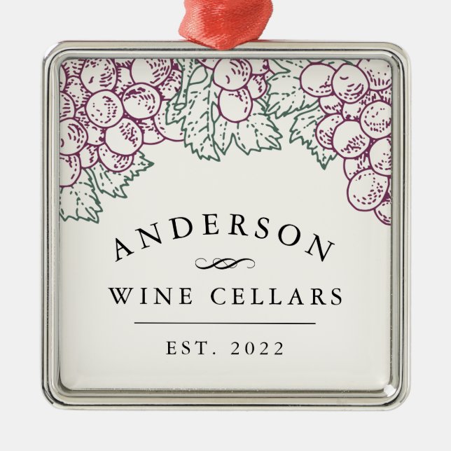 Personalised Home Wine Cellar Metal Tree Decoration (Front)