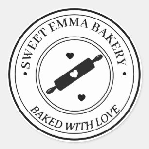 Personalised Homemade Bakery Logo custom Rubber  Classic Round Sticker