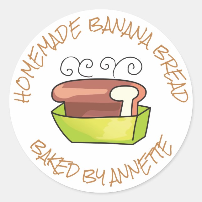 Personalised Homemade Bread Classic Round Sticker (Front)