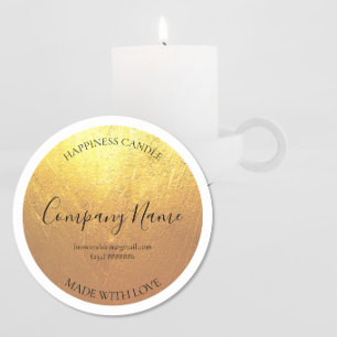 Personalised Homemade Candle GOLD Label