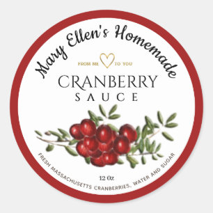 Personalised Homemade Cranberry Sauce Label