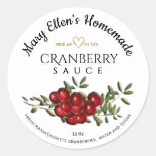 Personalised Homemade Cranberry Sauce Label