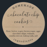 Personalised Homemade Food Kraft Background Classic Round Sticker<br><div class="desc">Personalised Homemade Food Sticker on a Faux Kraft Background - A wonderfully simple and cute seal for the packaging of your baked good.</div>