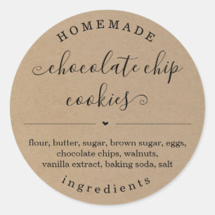 Personalised Homemade Food Kraft Background Classic Round Sticker