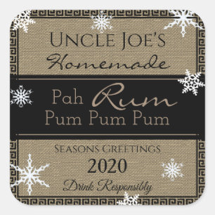 Personalised Homemade Holiday Rum Square Sticker