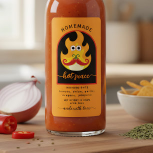 Personalised Homemade hot sauce orange label