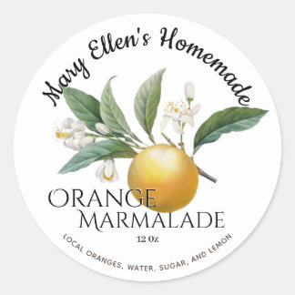 Personalised Homemade Orange Marmalade Label