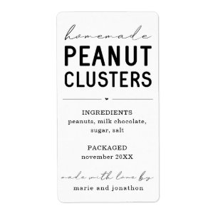 Personalised Homemade Peanut Clusters Label