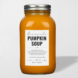 Personalised Homemade Pumpkin Soup Label