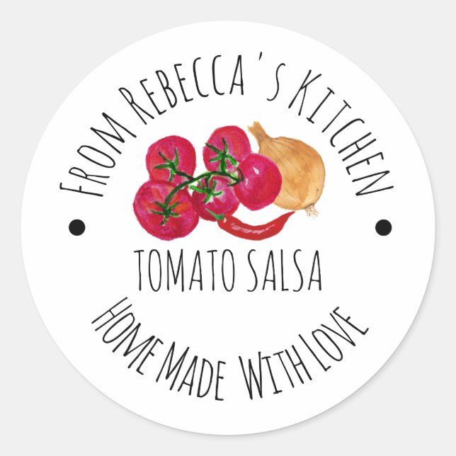Personalised Homemade  Salsa Canning label (Front)
