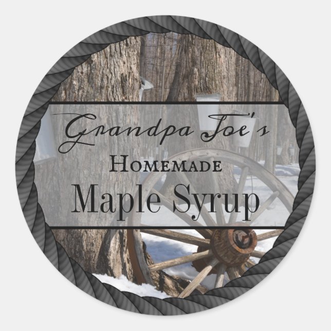Personalised Homemade Syrup Rustic Label (Front)