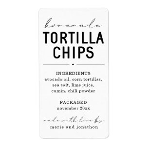 Personalised Homemade Tortilla Chips Label