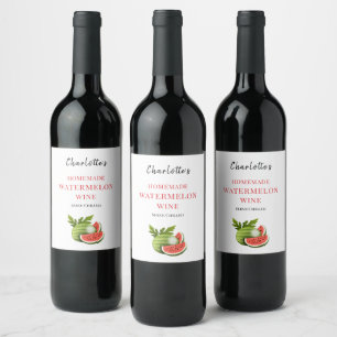 Personalised Homemade Watermelon Wine Label