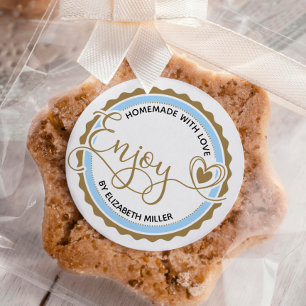 Personalised Homemade with Love Enjoy Baking Classic Round Sticker