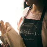 Personalised Homemade with Love Kitchen Apron<br><div class="desc">Let's get baking. Customise the script Name on this personalised apron. Seen here in red with white typography in a stylish treatment. Encourage the sweet baker in your life, a small business bakery owner with a special gift. Perfect for baking those yummy goodies, treats, cakes, cookies and more. Featuring the...</div>