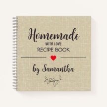 Personalised Homemade with Love Recipe Notebook