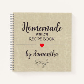 Personalised Homemade with Love Recipe Notebook