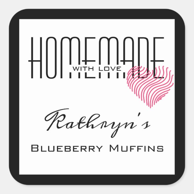 Personalised "Homemade With Love" White Label (Front)