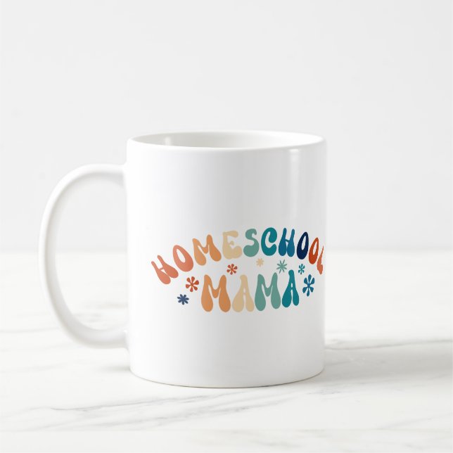 Personalised Homeschool Mum Mama With Kids Names Coffee Mug (Left)