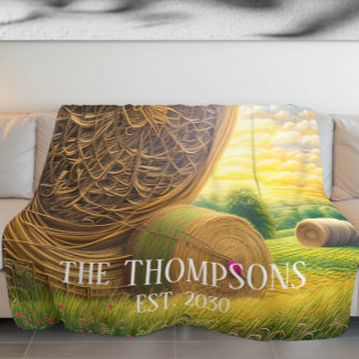 Personalised Homestead Western Countryside Fleece Blanket