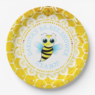 Personalised Honey an Bee Baby Shower Paper Plates