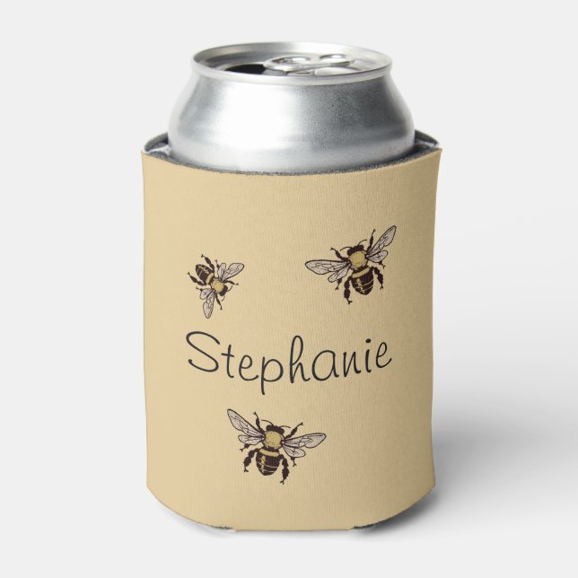 Personalised Honey Bee Can Cooler (Can Front)