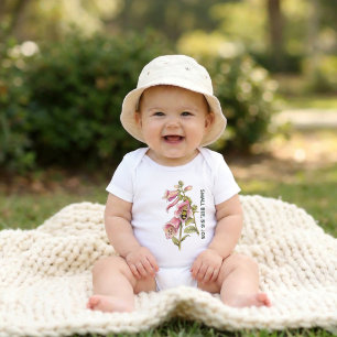 Personalised Honey Bee Floral Cottagecore Baby Bodysuit