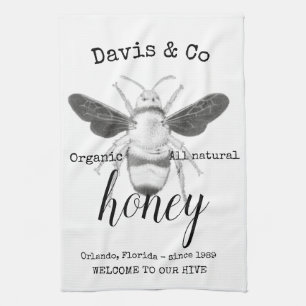 Personalised Honey Bee Kitchen Towel