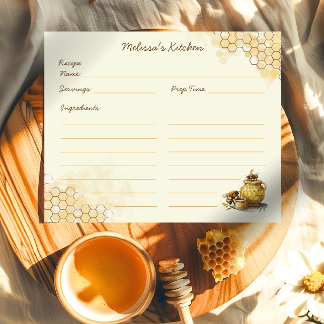Personalised Honey Bee Recipe Card (Creator Uploaded)