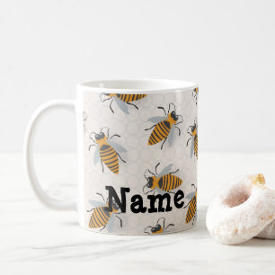 Personalised Honey Bees Hive Design Coffee Mug Cup