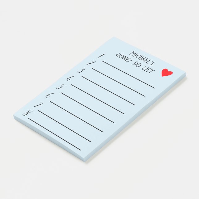 Personalised Honey Do List Gift Custom Post-it Notes (Angled)