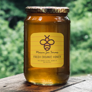 Personalised Honey Jar Labels   Honeycomb Bee