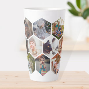 Personalised Honeycomb Family Photos Custom Latte Mug