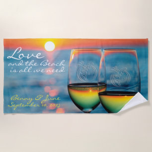 Personalised Honeymoon Beach Towel